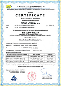 Certificate no. ZCV-23-325/C07 - Manufacture of metal structures