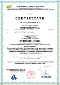 Certificate no. ZCV-23-325/C01 - Welding process