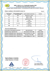 Certifikát č. ZCV-23-325/C01 - Proces svařování