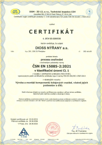 Proces svařování - ČSN EN 15085-2:2021