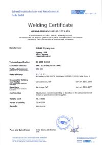 Welding Certificate GSIHal-EN-1090-2
